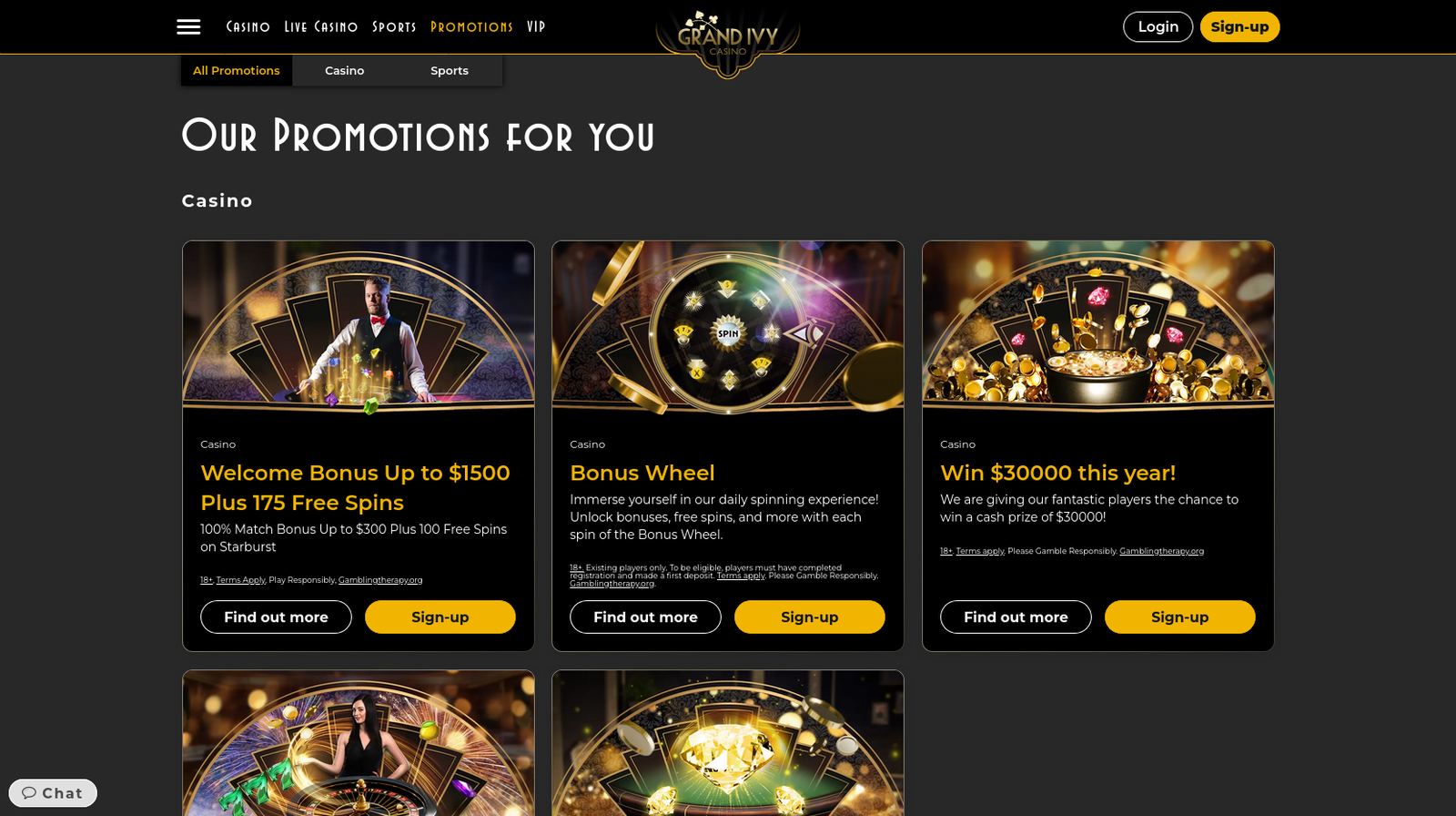 Grand ivy casino promotions screenshot