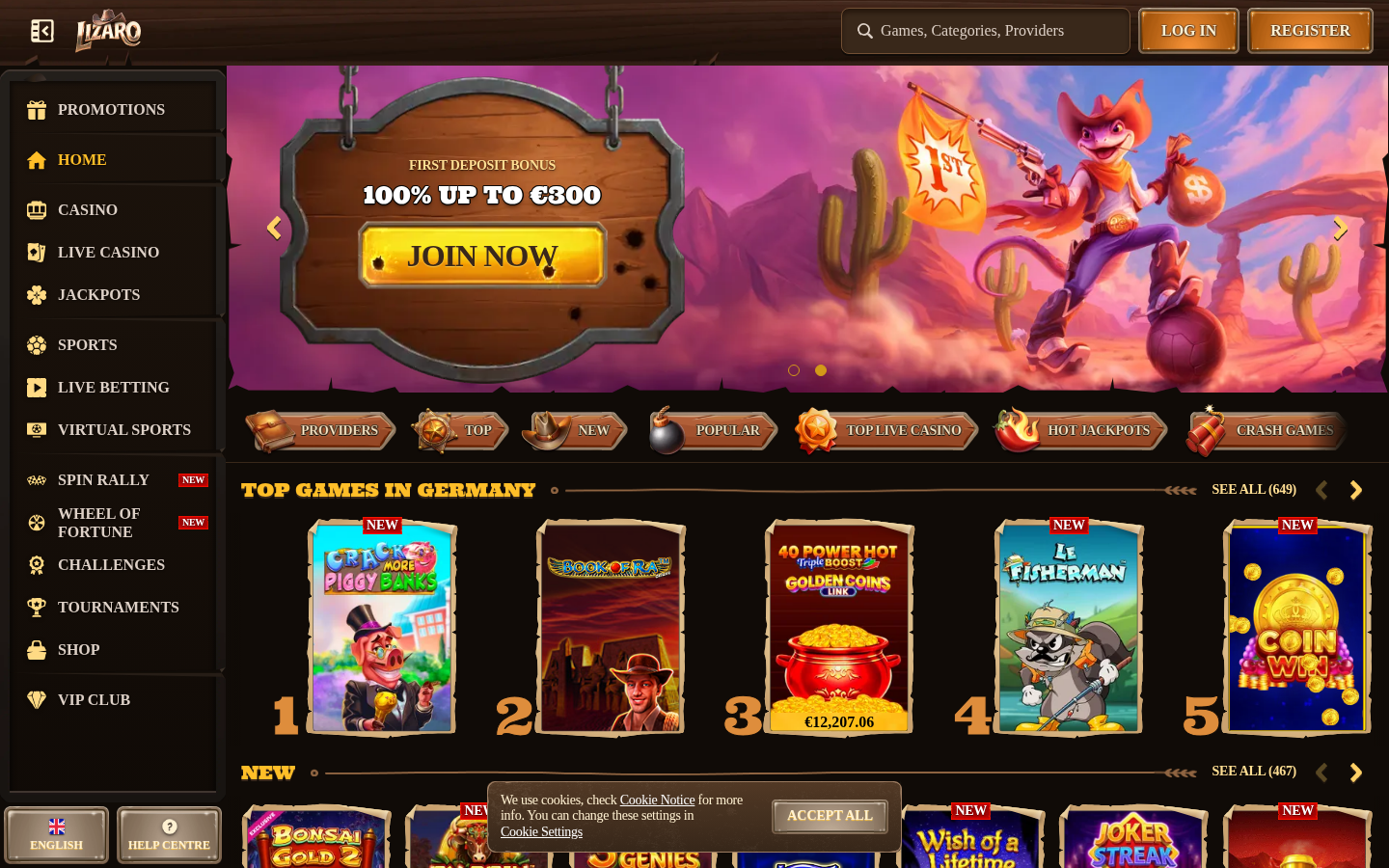 Lizaro homepage screenshot