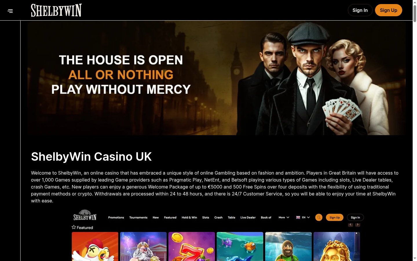 Shelbywin homepage screenshot