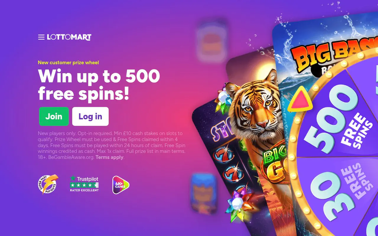 Lottomart homepage screenshot