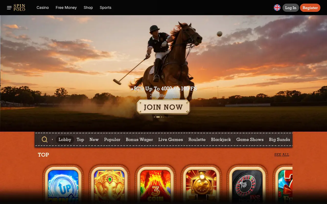 Spin Polo Casino homepage