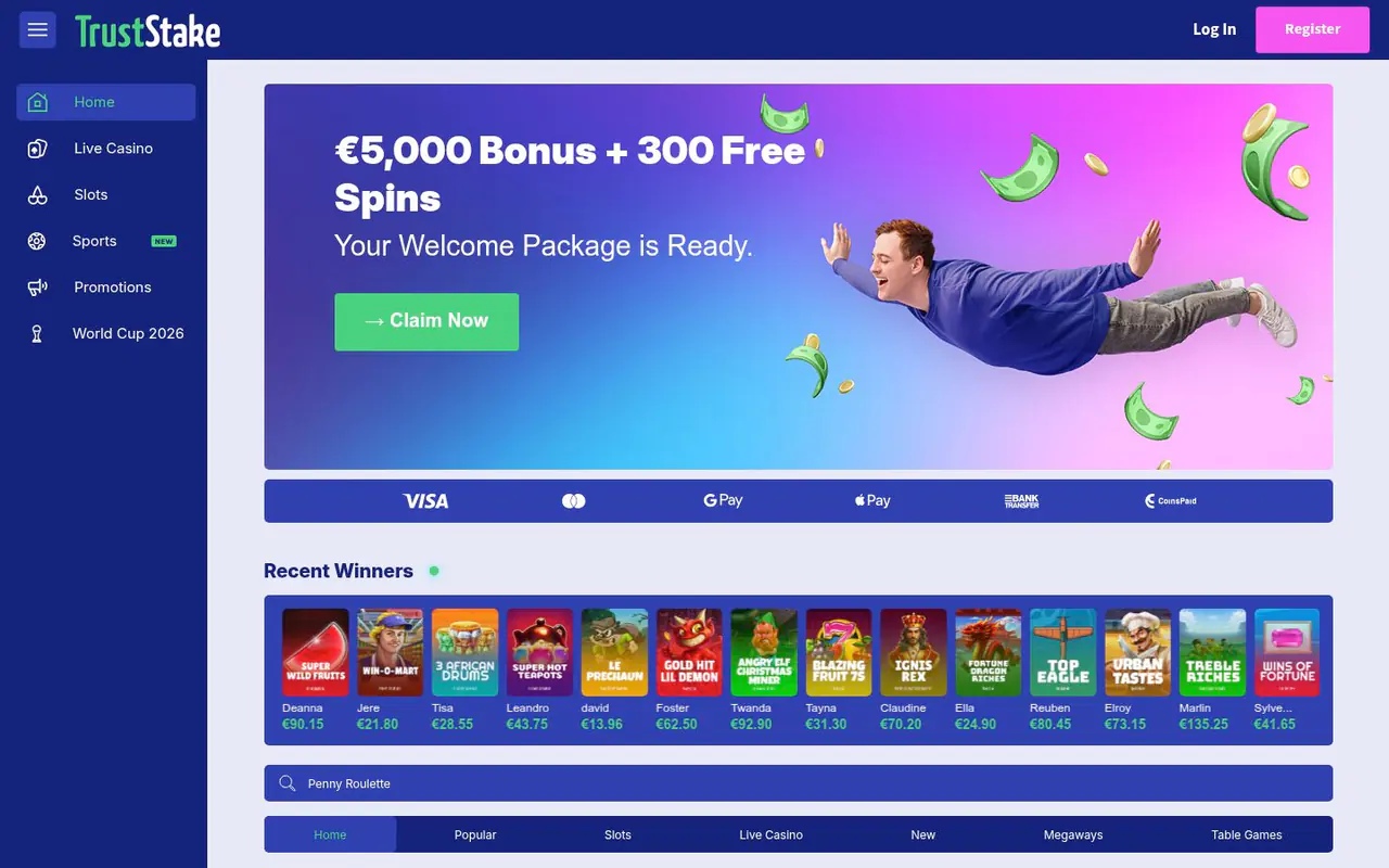 TrustStake homepage screenshot