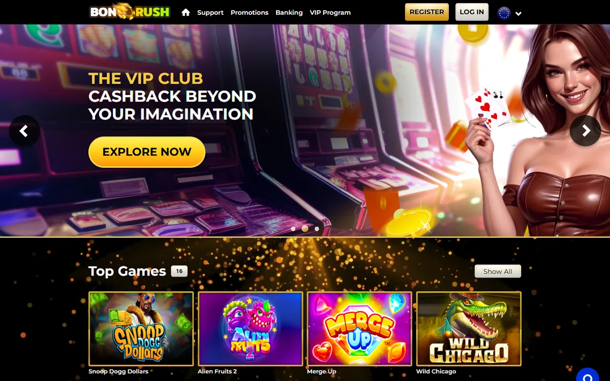 Bon Rush homepage at bonrush.com