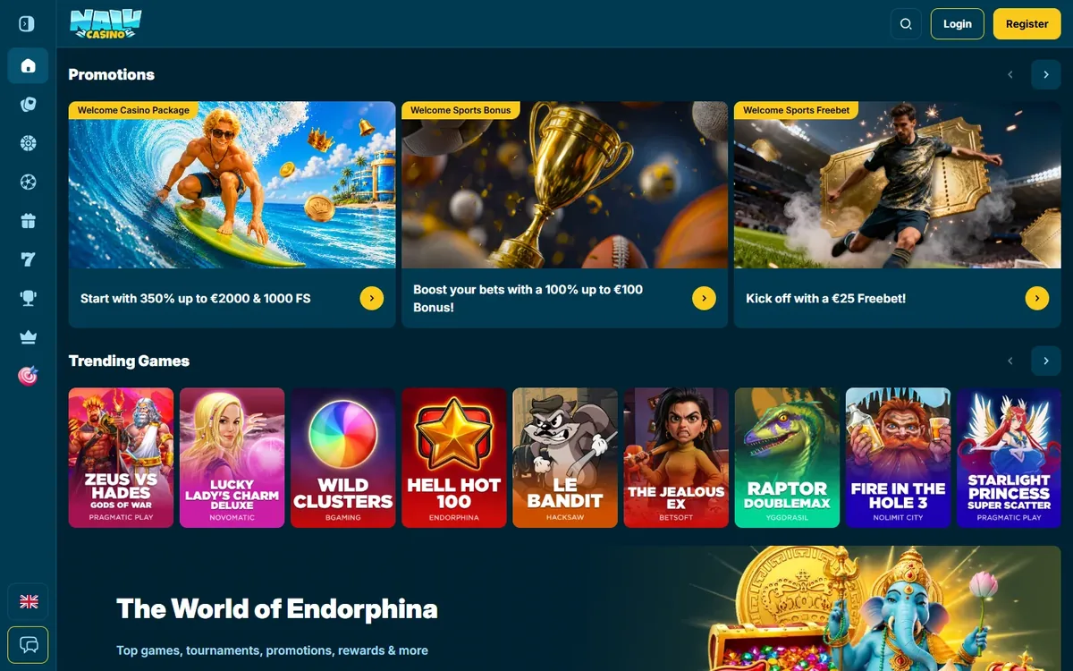 Nalu Casino homepage at nalucasino.io