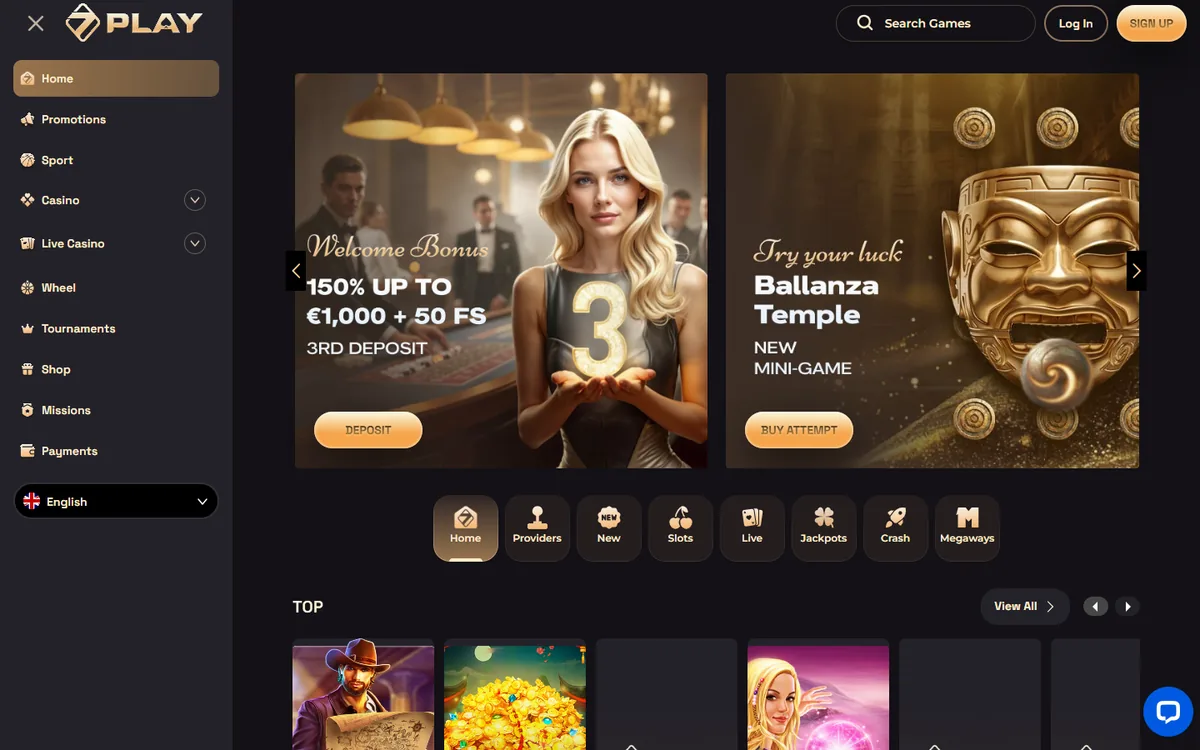 Sevenplay homepage at sevenplay007.com